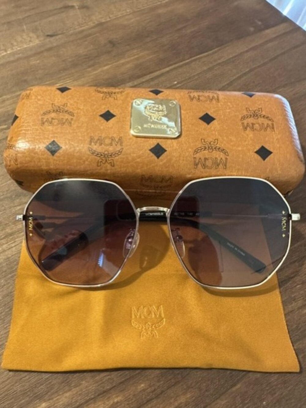 MCM Geometric Sunglasses with Case & Dust Cloth